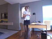 होटल में चीनी मॉडल ब्लैक सिल्क की वर्दी सचिव